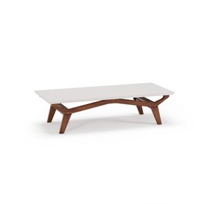 mesa de centro san marino castanho com offwhite quadrado