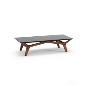 mesa de centro san marino castanho com preto quadrado